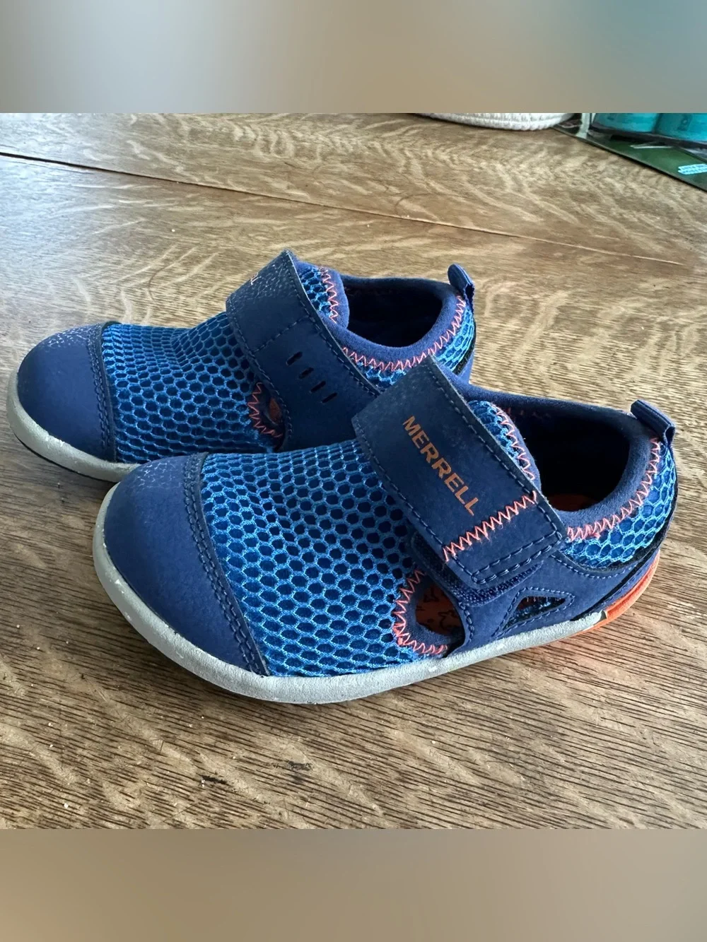 Merrell Bare steps H2O Blue and Orange mesh Shoes